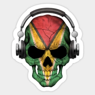 Dark Skull Deejay with Guyanese Flag Sticker